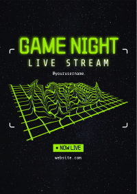 3D Game Night Flyer Design