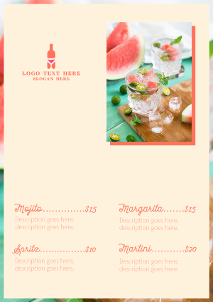 Watermelon Cocktail Menu Image Preview