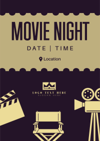 Minimalist Movie Night Poster Image Preview