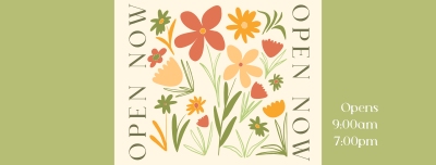 Open Flower Shop Facebook cover Image Preview
