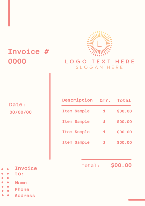 Simple Generic Invoice Design Image Preview