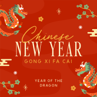 Lunar New Year Dragon Instagram Post Design