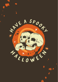 Halloween Skulls Greeting Poster Design