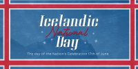 Textured Icelandic National Day Twitter post Image Preview