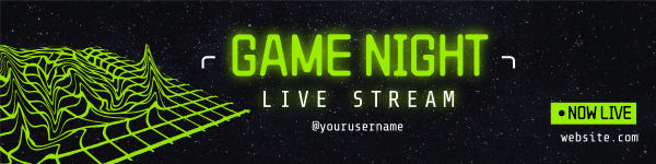 3D Game Night Twitch Banner Design Image Preview