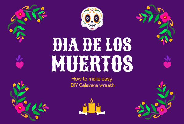 Floral Dia De Los Muertos Pinterest Cover Design Image Preview