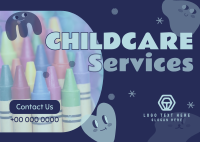 Quirky Faces Childcare Service Postcard Preview