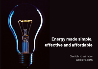 Energy Light Bulb Postcard Image Preview