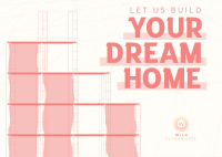 Building Dream Home Postcard Design