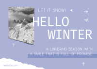 Hello Winter Postcard Design