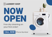 Laundry Shop Opening Postcard Image Preview