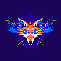 Lightning Fox Head Twitch Profile Picture Design