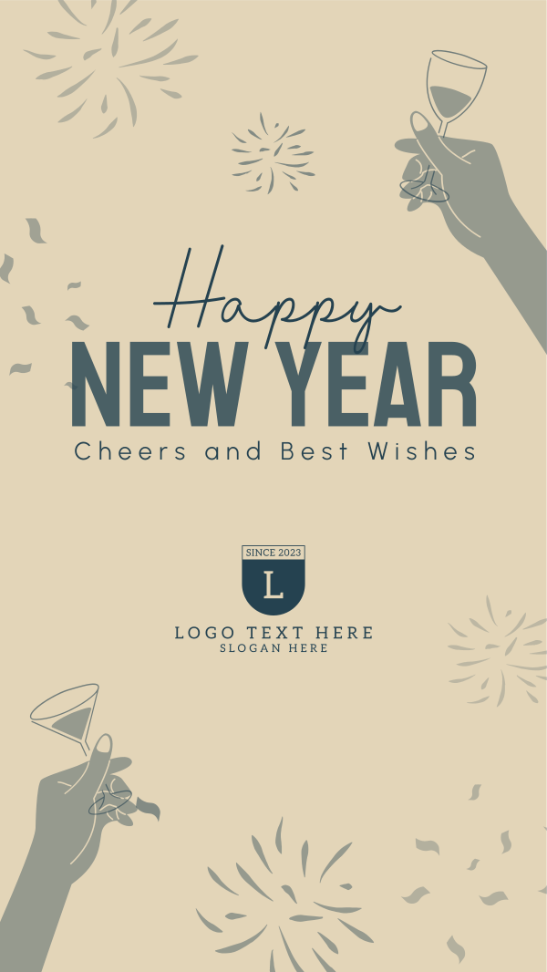 New Year Toast Greeting Facebook Story Design Image Preview