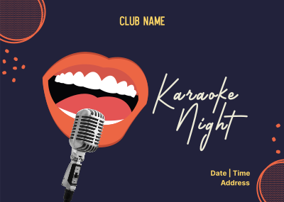 Karaoke Classics Night Postcard Image Preview