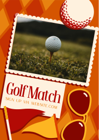 Midcentury Modern Golf Match Poster Image Preview