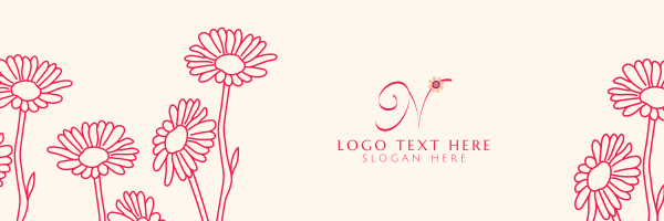 Sunflower Outline Decoration Twitter Header Design Image Preview