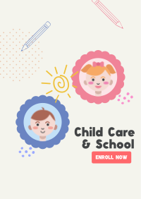 Childcare and School Enrollment Poster Design