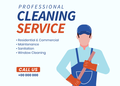 Janitorial Cleaning Postcard Image Preview