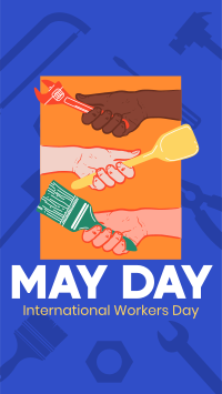 Hand in Hand on May Day Facebook Story Design
