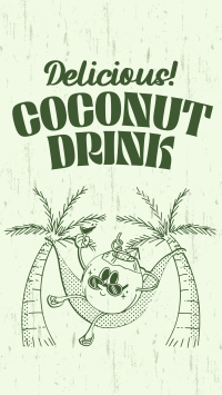 Coconut Drink Mascot Facebook Story Design