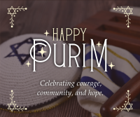 Celebrating Purim Facebook Post Design