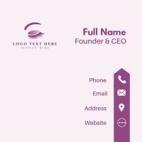 Purple Eyelash Cosmetics Business Card Design