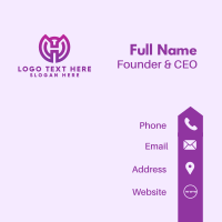 Purple Gradient Letter H Business Card Design