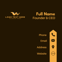 Gold Letter W Business Card Design
