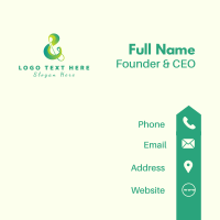 Green Ampersand Lettering Business Card Design