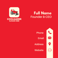 Red Farm Tractor App Business Card Design