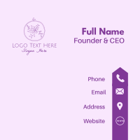 Purple Floral Embroidery Business Card Design