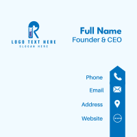 Blue Test Tube Letter R Business Card Design