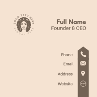 Female Curly Hairstyle Business Card Design