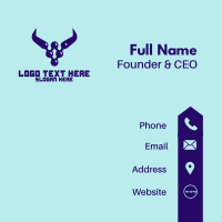 Digital Blue Horns Business Card Design