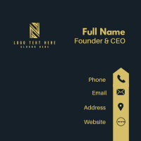 Gold Professional Letter N Business Card Design
