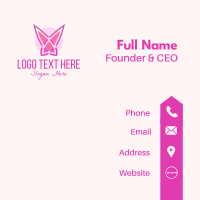 Pink Butterfly Wings Business Card Design