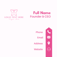 Pink Beauty Butterfly Business Card Design