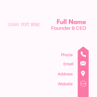 Cute Pink Wordmark Business Card Design