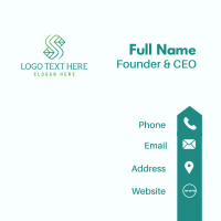 Eco Leaf Letter S Business Card Design