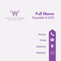 Classy Feminine Letter W Business Card Design