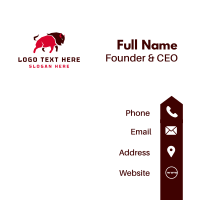 Red Angry Bison Business Card Design