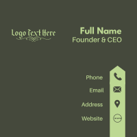 Elegant Green Script Wordmark Business Card Design