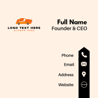 Orange Sedan Car Business Card Design