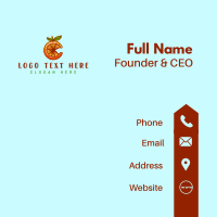 Orange Fruit Letter C Business Card Design