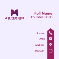 Purple Startup Letter M Business Card Design