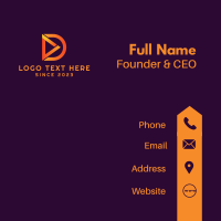 Letter D Media Player Business Card Design