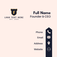 Castle Crest Letter F Business Card Design