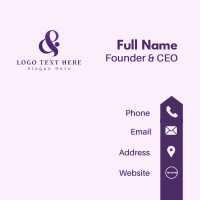 Elegant Purple Ampersand Business Card Design