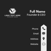 Corporate Hexagonal Letter V Business Card Design