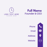 Purple Egg Clock  Business Card Design